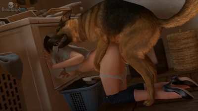 Dog breeds Juli with a sloppy creampie while she is busy (dark<wbr>troni<wbr>csfm) [The Evil Within]