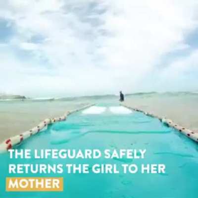 Lifeguard Gets Emotional During Rescue of Young Girl