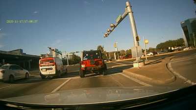 My homie in the Jeep didn’t even honk. Respect.
