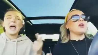 In a car
