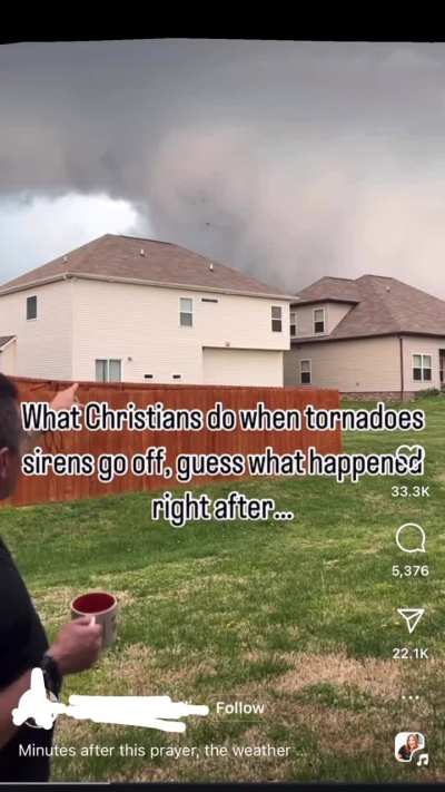 You’re a bad tornado in Jesus name