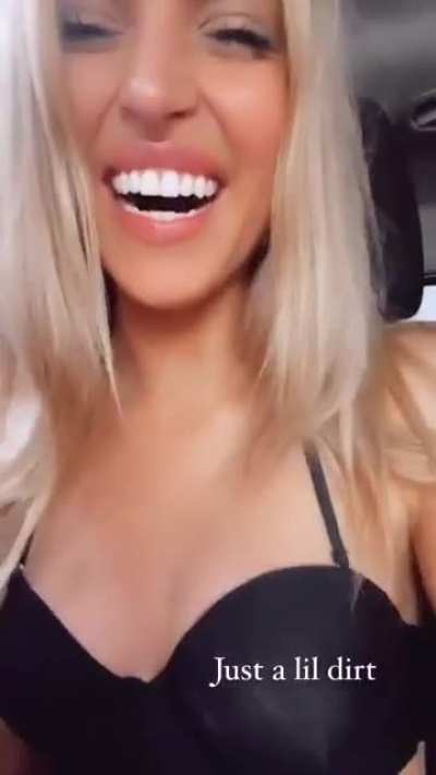 Cleaning her bra