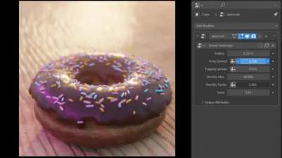 Don't know if anyone has done this before, but I made a donut generator using geometry nodes only :)