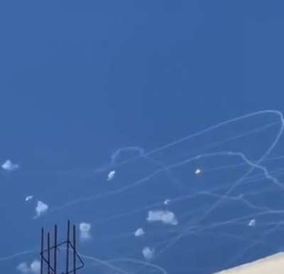 Hezbollah rockets intercepted by Israel iron dome 