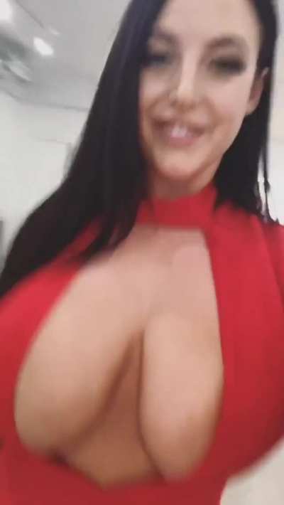 Her breasts are clapping when she walks