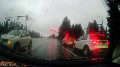 [oc] Lady straight up driving on the wrong side of the road
