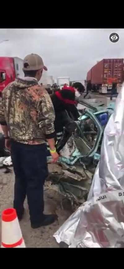 Aftermath of multi car crash with fatalities
