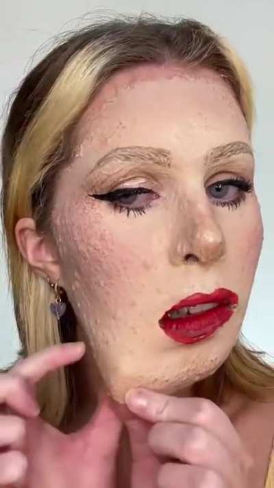 Removing 100 layers of makeup.