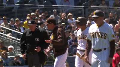 Manny Machado is rung up on a pitch clock violation and gets ejected