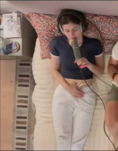 Alexandra Daddario vlogging in bed (new YT video)
