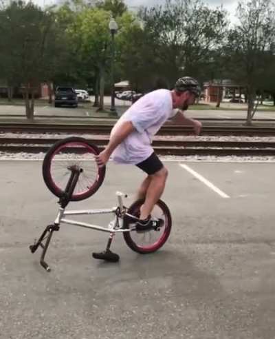 Bike tricks performed with unbelievable precision