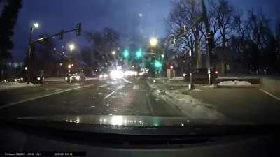 I couldn’t see anything except bright headlights.