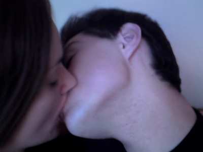 College Couple Kissing