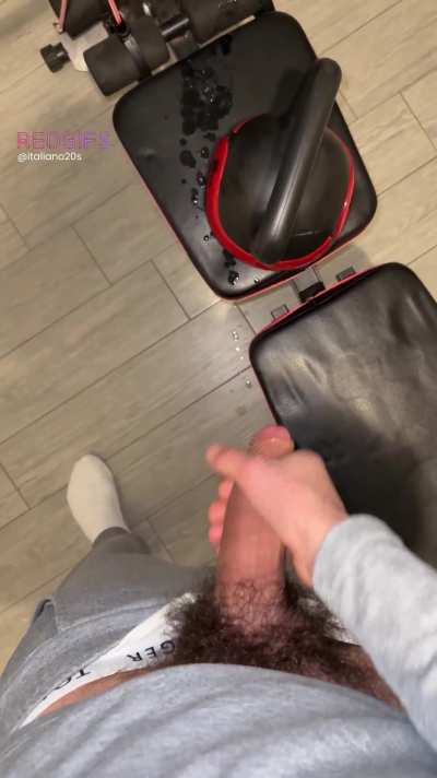 11 cumshots. Almost got caught cumming on gym equipment [30]