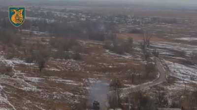 A Ukrainian ZSU-23-4 Shilka of the 36th Marine Brigade acting as ground support.