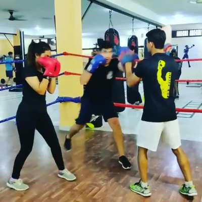 Boxing with mommy