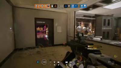 My friend got hit by a grenade in Rainbow six.