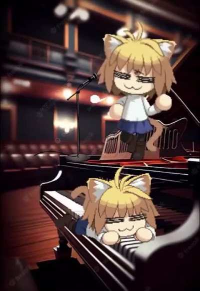 Neco-arc on piano