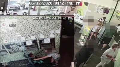 Woman coughing on toddler caught