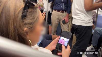 Looking through some of my nudes on the subway on my way home [GIF]