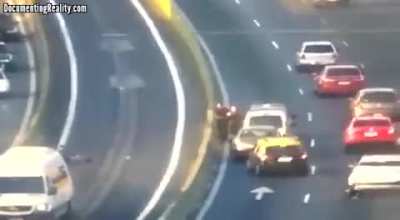 Pedestrians on Highway vs Speeding Van