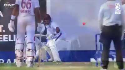 Pink ball hitting black balls instead of bails. 