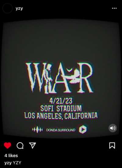 yzy instagram posted and quickly deleted this post. testing maybe?