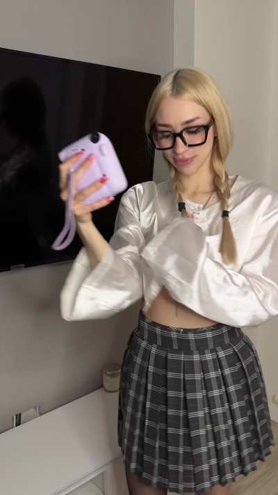 skirt flips up teasing u