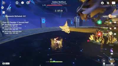 Zhongli Pillar vs Golden Wolflord Tornado. I accidentally did this while doing spiral abyss. Has this always been possible? Or is it a glitch? Either way it's very useful, that geo tornado has always been a pest.