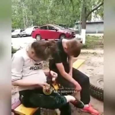 Pregnant woman nodding out on heroin