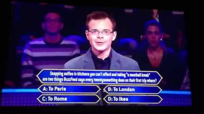 Guy on Who Wants To Be A Millionaire brags about how smart he is, gets first question wrong