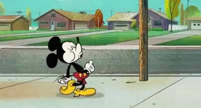 Mickey walking