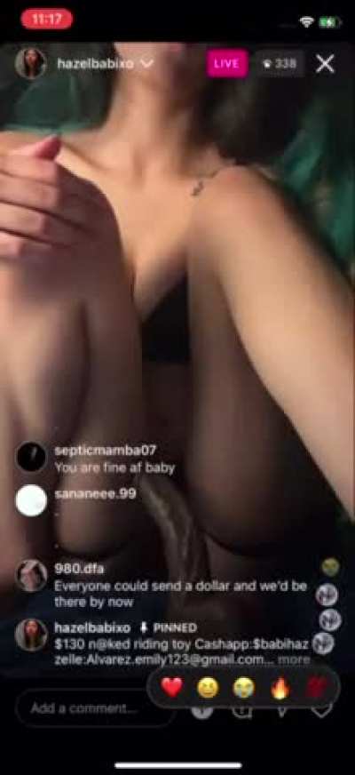 HazelBabi showing sexy pretty skin😍🥵& teasing simps with dildo 🍆on Instagram LIVE