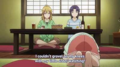 [Non-Non Biyori Vacation] Can't grovel while little sister is watching