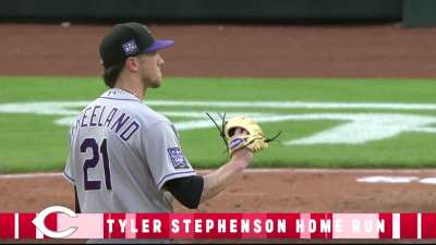 [Highlight] Tyler Stephenson says it's his turn to round the bases, knocks a solo homer to center field