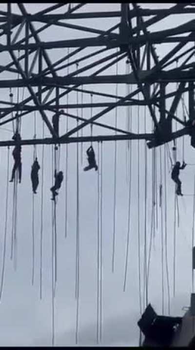 New high rise building collapses leaving workers dangling 500ft in the air 😳