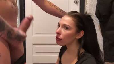 Submissive blowjob
