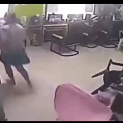 Snake attacks the guy at the internet cafe