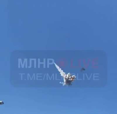 Ru pov: Russian AA shoots down French made Scalp Missile over Luhansk.