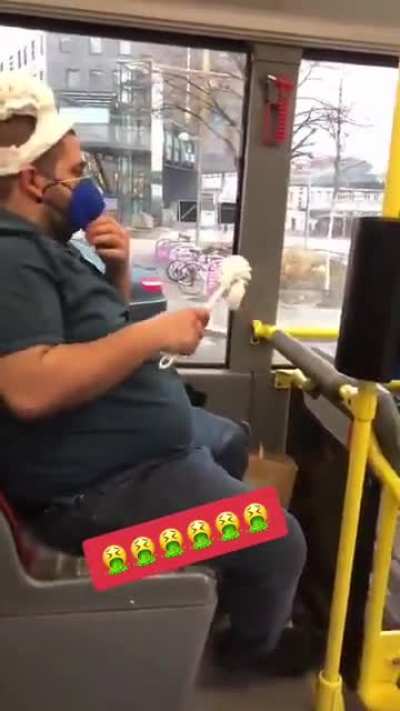 At least he's wearing a mask
