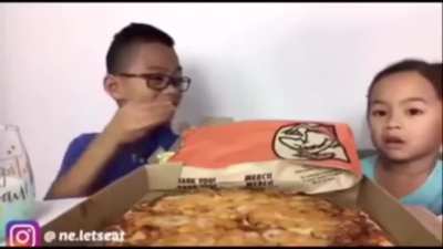 Young girl experiences many emotions in a matter of seconds.