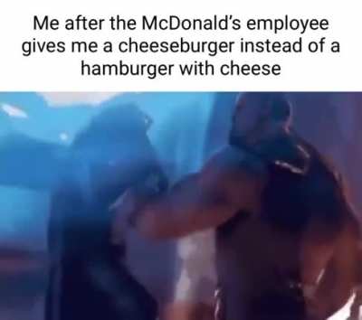 Fucking idiots don’t know the difference between a cheeseburger and a hamburger with cheese