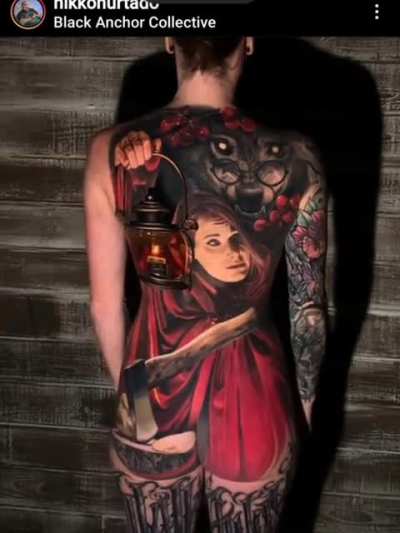 This amazing full back tattoo