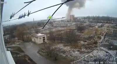 Ukraine socials shows a rocket attack on a brewery in Lysychansk.