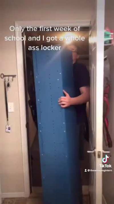 Guy takes a whole locker from his school