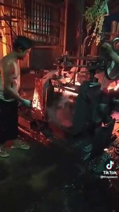 Shaping steel in sandals prolly not a good idea