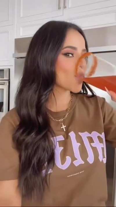 Becky G Looking Cute While Drinking