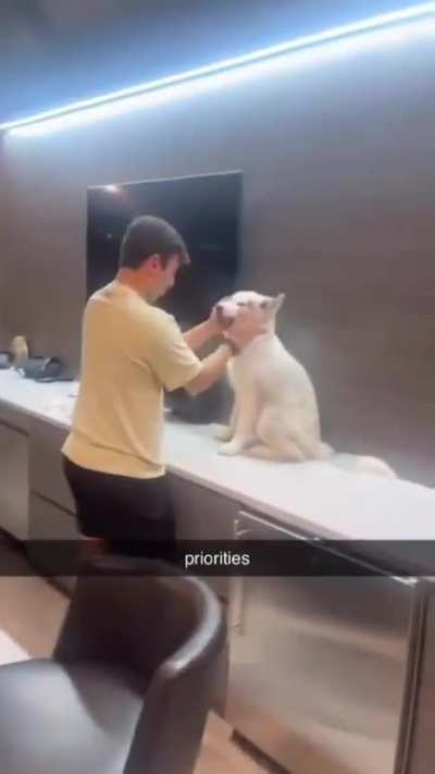 man has his priorities straight