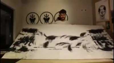 German Artist, Tim Bengel, made this with only sand and glue.