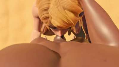 Shiny Link sucks a shiny dick - art by altrix3d